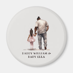 Black Father and Daughter Bond (6) Magnet