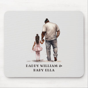 Black Father and Daughter Bond (6) Mouse Mat