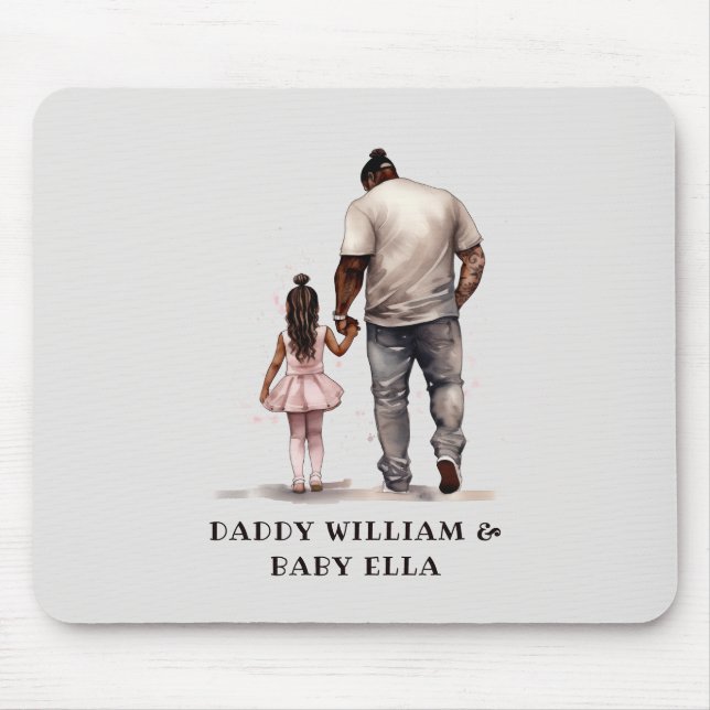 Black Father and Daughter Bond (6) Mouse Mat (Front)