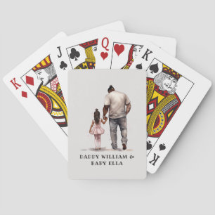 Black Father and Daughter Bond (6) Playing Cards