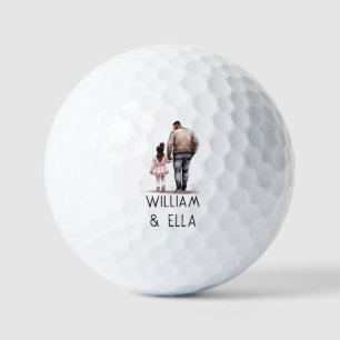 Black Father and Daughter Bond (7) Golf Balls