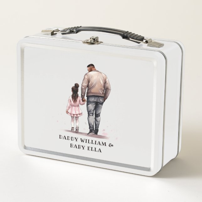 Black Father and Daughter Bond (7) Metal Lunch Box (Front)