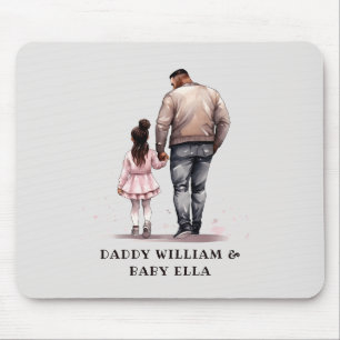 Black Father and Daughter Bond (7) Mouse Mat