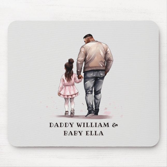 Black Father and Daughter Bond (7) Mouse Mat (Front)