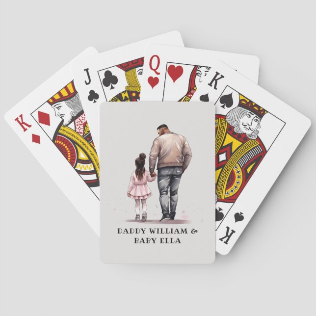 Black Father and Daughter Bond (7) Playing Cards (Back)