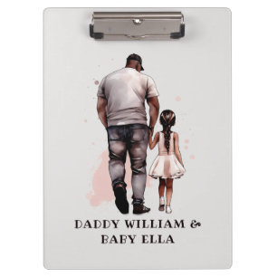 Black Father and Daughter Bond (8) Clipboard