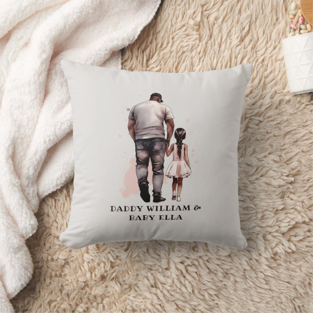 Black Father and Daughter Bond (8) Cushion (Blanket)