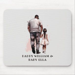 Black Father and Daughter Bond (8) Mouse Mat
