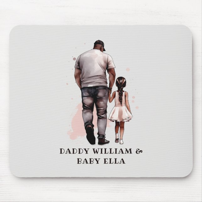 Black Father and Daughter Bond (8) Mouse Mat (Front)