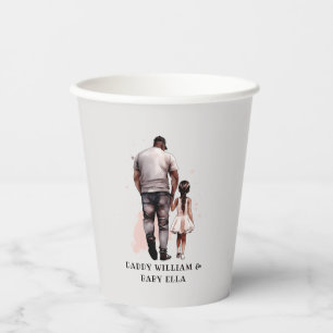 Black Father and Daughter Bond (8) Paper Cups