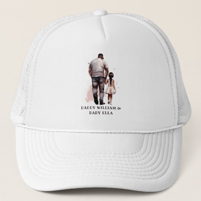 Black Father and Daughter Bond (8) Trucker Hat (Front)