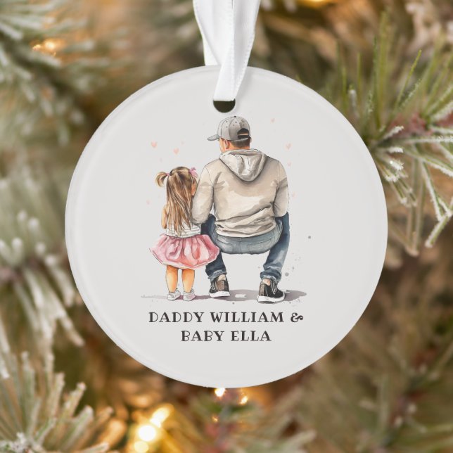 Black Father and Daughter Bond (9) Ornament (Tree)