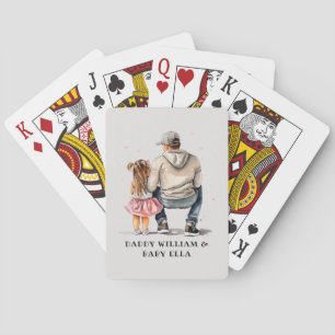 Black Father and Daughter Bond (9) Playing Cards