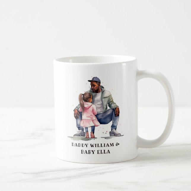 Black Father and Daughter Bond Coffee Mug (Right)