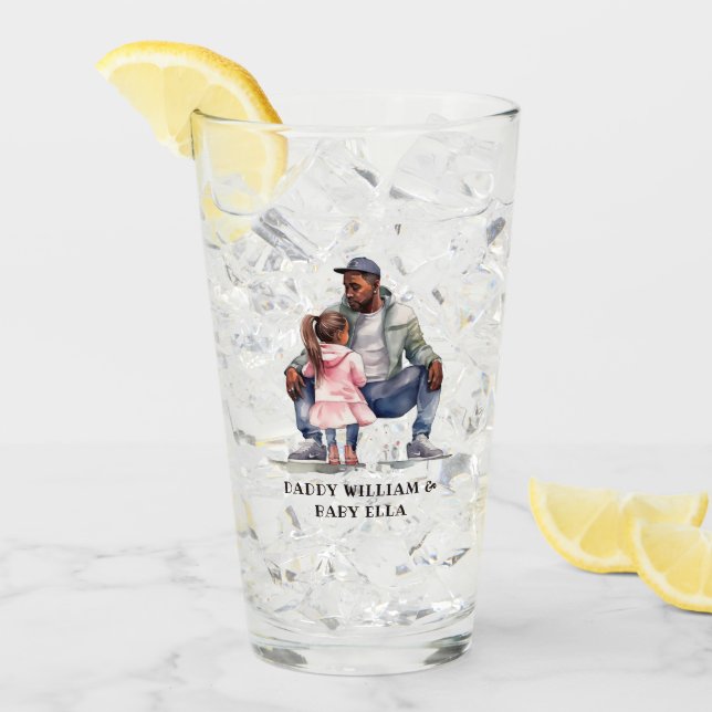 Black Father and Daughter Bond Glass (Front Ice)