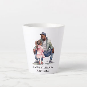 Black Father and Daughter Bond Latte Mug