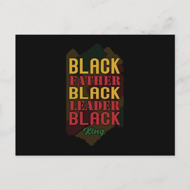 Black Father Black Leader Black King Announcement Postcard (Front)