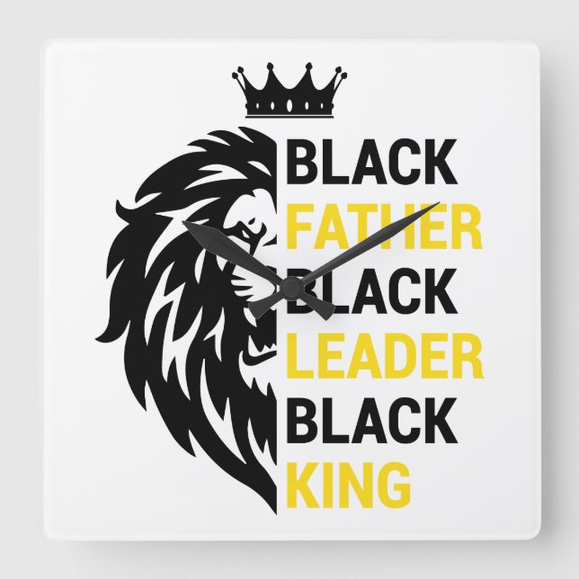 Black father Black leader Black King Square Wall Clock (Front)