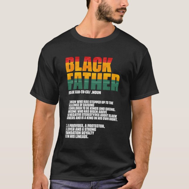 Black Father Definition Father'S Day African Ameri T-Shirt (Front)