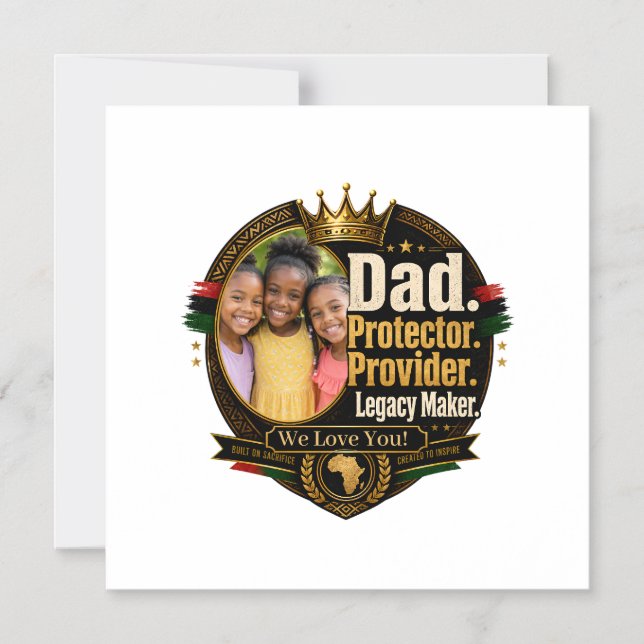 Black Father Legacy Design (Customisable) Magnetic Invitation (Front)