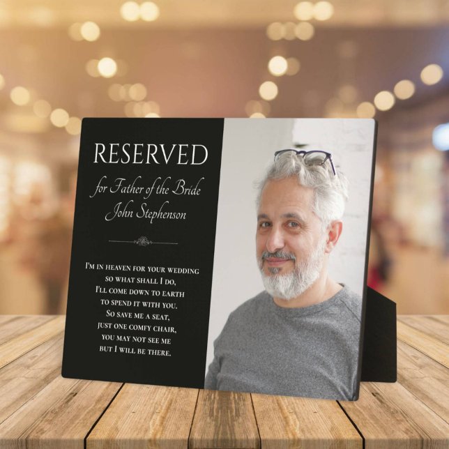 Black Father of Bride Photo Memorial Wedding Plaque (Creator Uploaded)