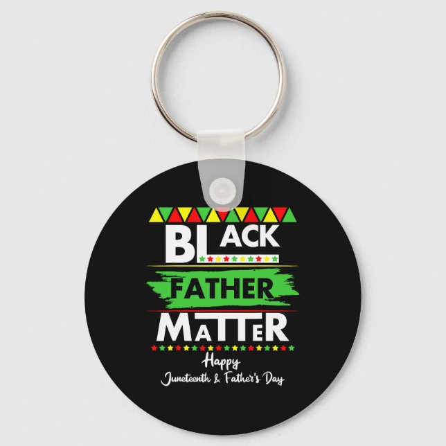 Black Father Problem Father's Day Juneteenth Afric Key Ring (Front)