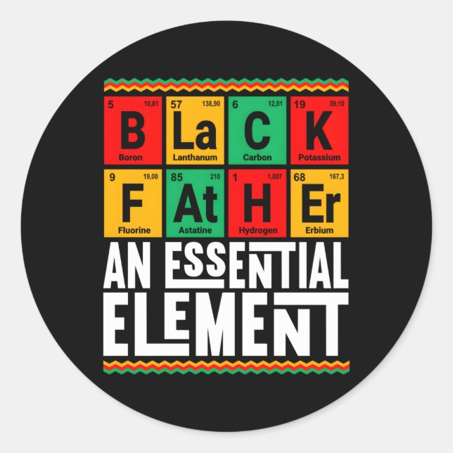 Black Father The Essential Elet Father'S Day Dad Classic Round Sticker (Front)