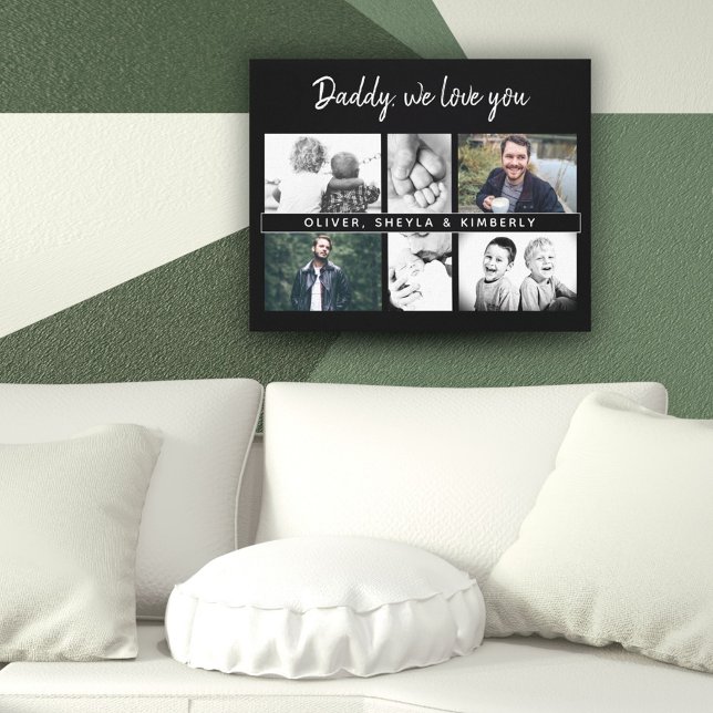 Black Father with Kids and Family Dad Photo Canvas Print (Creator Uploaded)