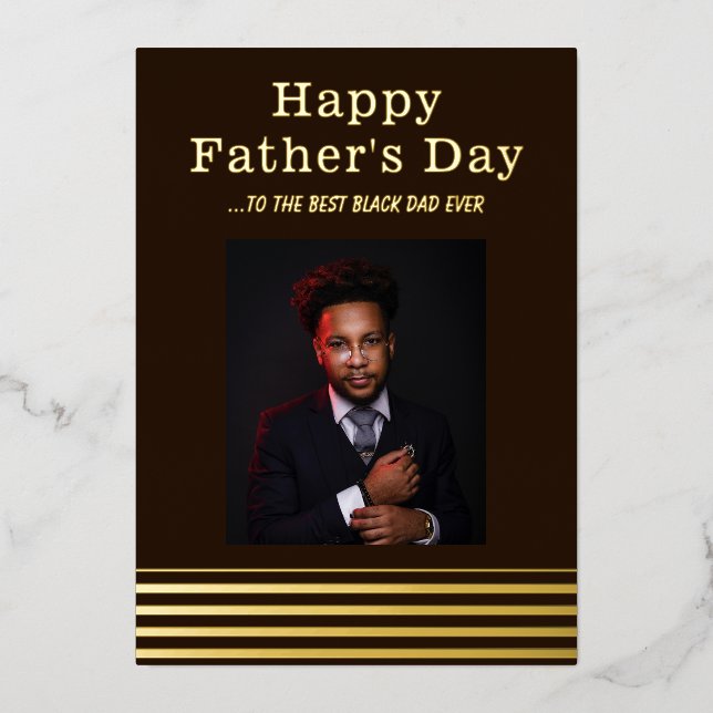 Black Father's Day Dinner Party Foil Invitation (Front)