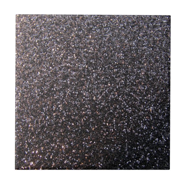 Black faux glitter graphic tile (Front)