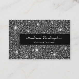 Black Faux Glitter Shimmer Texture Business Card