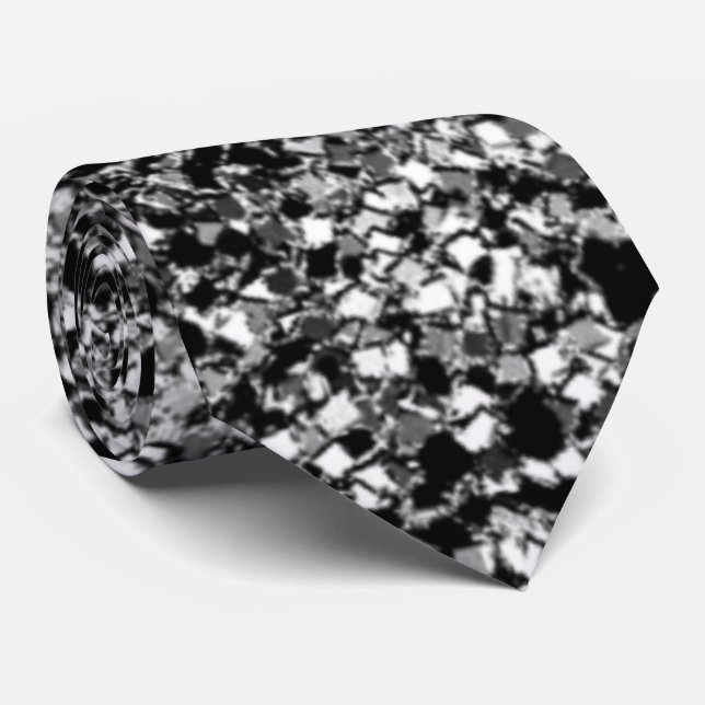 Black Faux Glitter Tie (Rolled)