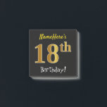 Black, Faux Gold 18th Birthday, With Custom Name Post-it Notes<br><div class="desc">This simple note design features a message like "NameHere’s 18th Birthday!", with the "18th" having a faux/imitation gold-like colouring look, on a black coloured background. The name can be personalised. Notes like these could perhaps be used as decorations at a birthday party for somebody who is celebrating their eighteenth birthday....</div>
