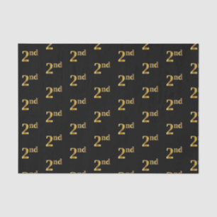 Black, Faux Gold 2nd (Second) Event Tissue Paper