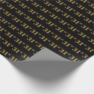 Black, Faux Gold 31st (Thirty-First) Event Wrapping Paper