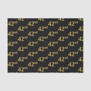 Black, Faux Gold 42nd (Forty-Second) Event Tissue Paper