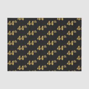Black, Faux Gold 44th (Forty-Fourth) Event Tissue Paper
