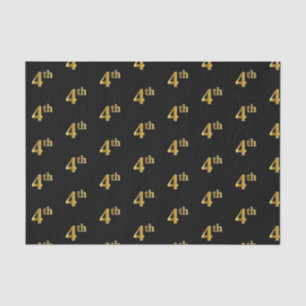 Black, Faux Gold 4th (Fourth) Event Tissue Paper