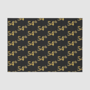 Black, Faux Gold 54th (Fifty-Fourth) Event Tissue Paper