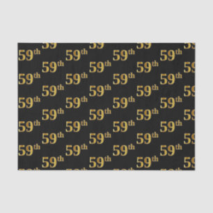Black, Faux Gold 59th (Fifty-Ninth) Event Tissue Paper