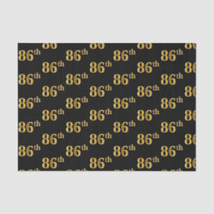 Black, Faux Gold 86th (Eighty-Sixth) Event Tissue Paper