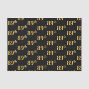 Black, Faux Gold 89th (Eighty-Ninth) Event Tissue Paper
