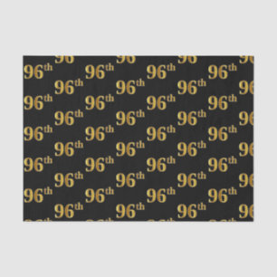 Black, Faux Gold 96th (Ninety-Sixth) Event Tissue Paper