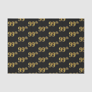 Black, Faux Gold 99th (Ninety-Ninth) Event Tissue Paper