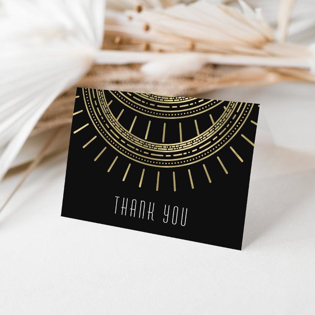 Black & Faux Gold Art Deco Style Thank You (Creator Uploaded)