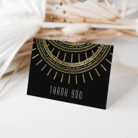 Black & Faux Gold Art Deco Style Thank You