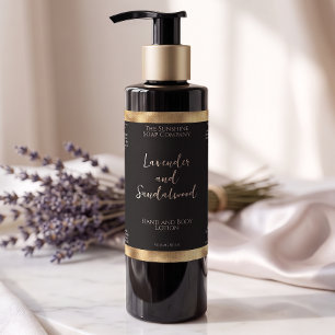 Black faux gold foil cosmetics bottle label