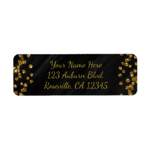 Black & Faux Gold Glitter Glamour Dots Modern