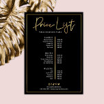 Black Faux Gold Logo Lash Salon Spa Price List<br><div class="desc">Trendy Price List in black and faux gold with space for your logo, business details and your services or products pricing. Perfect to use as a pricing menu for your spa, salon or small business. The faux gold effects and modern script font add a chic feel to this price guide....</div>