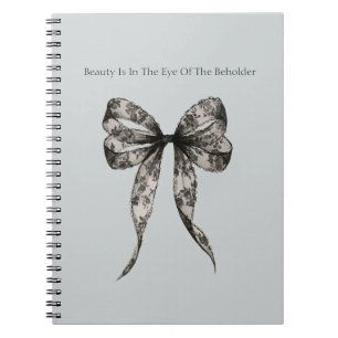 Black Faux Lace Bow Beauty Is Notebook